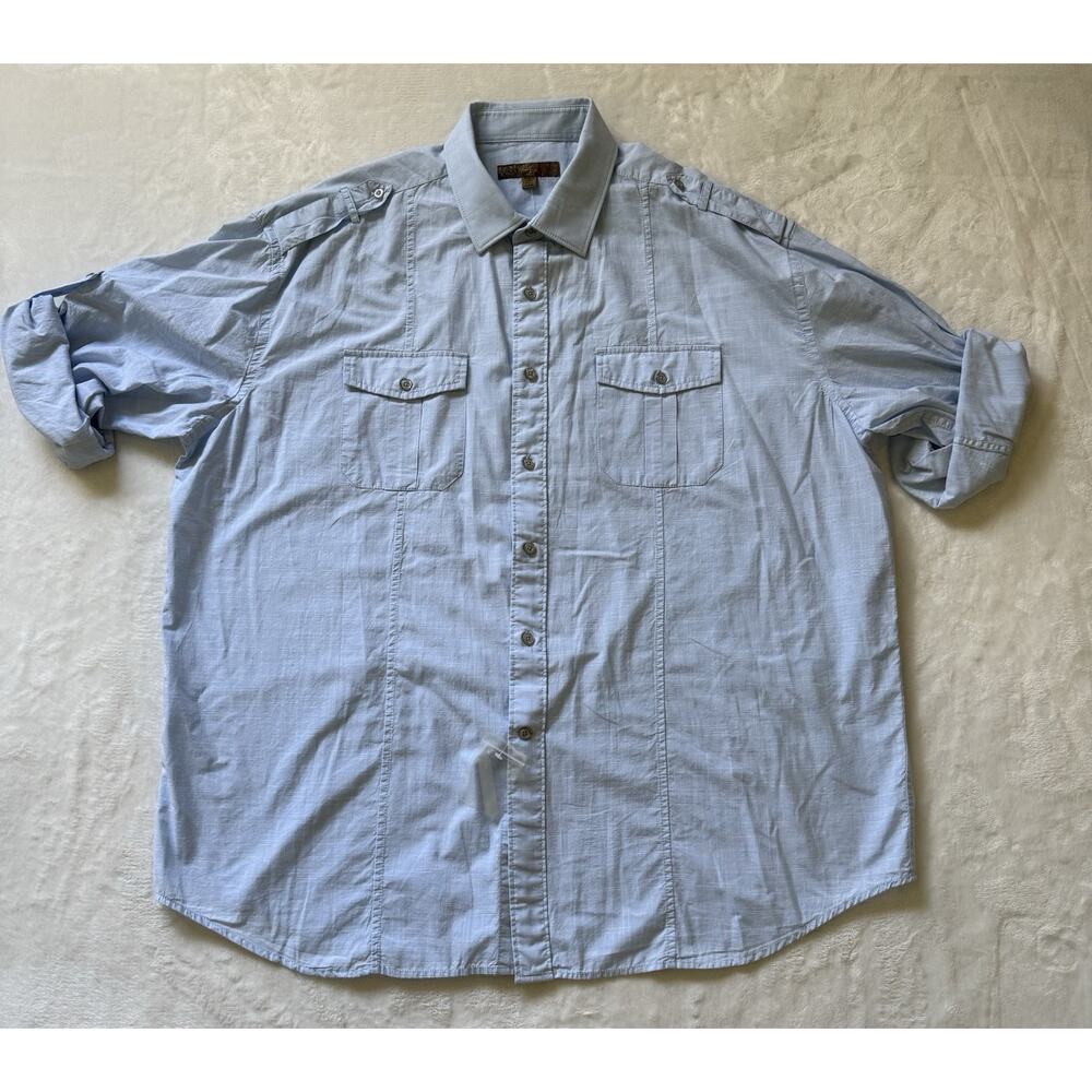 The Men’s Warehouse 100% Cotton Button Down Men’s Shirt Pronto Blue Size 2X NWT